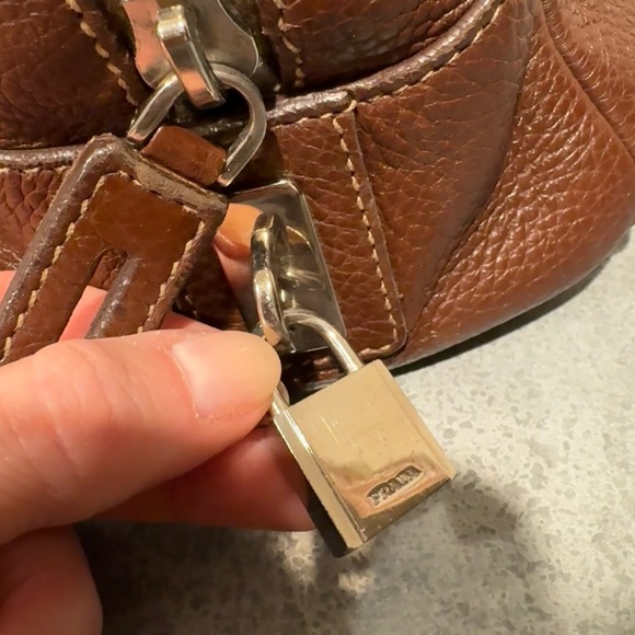 Prada Brown Vitello Daino Shoulder Bag - Picture 7 of 11